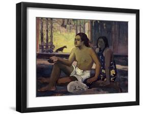 Eiaha Ohipa (Not Working)-Paul Gauguin-Framed Giclee Print