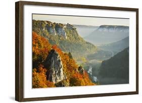 Eichfelsen Near Irndorf of Donautal, Schaufelsen and Werenwag Castle, Swabian Alb, Germany-Jochen Schlenker-Framed Photographic Print