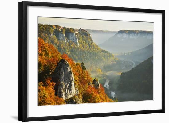 Eichfelsen Near Irndorf of Donautal, Schaufelsen and Werenwag Castle, Swabian Alb, Germany-Jochen Schlenker-Framed Photographic Print