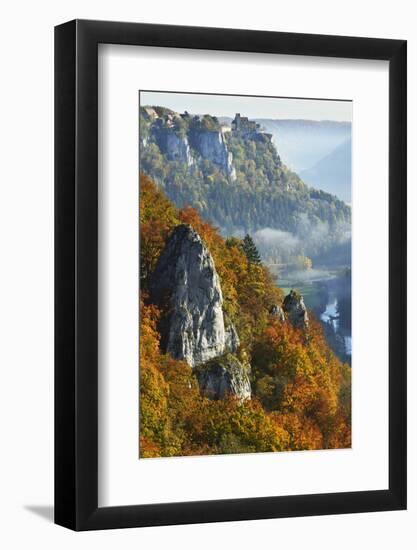 Eichfelsen Near Irndorf of Donautal, Schaufelsen and Werenwag Castle, Swabian Alb, Germany-Jochen Schlenker-Framed Photographic Print