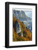 Eichfelsen Near Irndorf of Donautal, Schaufelsen and Werenwag Castle, Swabian Alb, Germany-Jochen Schlenker-Framed Photographic Print