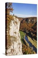 Eichfelsen Rock and Danube Valley in Autumn-Markus-Stretched Canvas