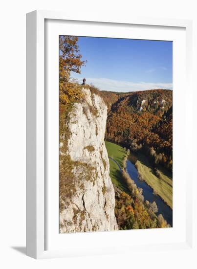 Eichfelsen Rock and Danube Valley in Autumn-Markus-Framed Photographic Print