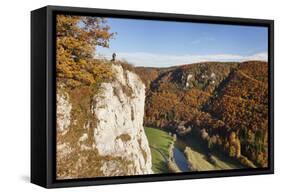 Eichfelsen Rock and Danube Valley in Autumn-Markus-Framed Stretched Canvas