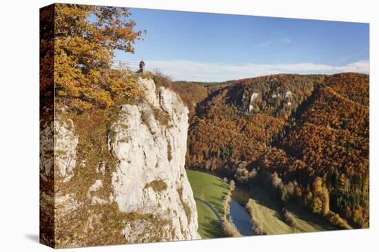 Eichfelsen Rock and Danube Valley in Autumn-Markus-Stretched Canvas