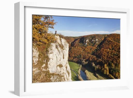 Eichfelsen Rock and Danube Valley in Autumn-Markus-Framed Photographic Print