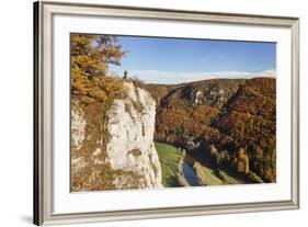 Eichfelsen Rock and Danube Valley in Autumn-Markus-Framed Photographic Print