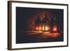 Eid Colorful Lamps or Lanterns for Ramadan and Other Islamic Muslim Holidays, with Copy Space for T-null-Framed Photographic Print