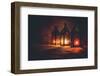 Eid Colorful Lamps or Lanterns for Ramadan and Other Islamic Muslim Holidays, with Copy Space for T-null-Framed Photographic Print