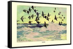 Eiders-Frank Weston Benson-Framed Stretched Canvas