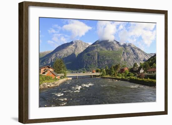 Eidfjord River Rapidly Flows into Eidfjorden, Hordaland, Hardanger, Norway, Scandinavia, Europe-Eleanor Scriven-Framed Photographic Print