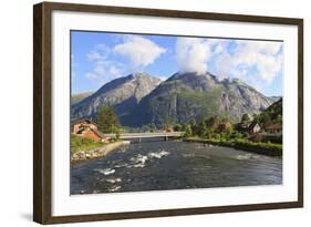 Eidfjord River Rapidly Flows into Eidfjorden, Hordaland, Hardanger, Norway, Scandinavia, Europe-Eleanor Scriven-Framed Photographic Print