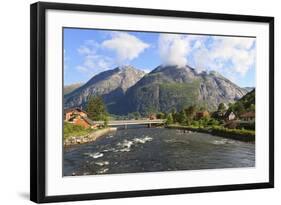 Eidfjord River Rapidly Flows into Eidfjorden, Hordaland, Hardanger, Norway, Scandinavia, Europe-Eleanor Scriven-Framed Photographic Print