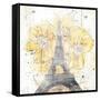 Eiffel Bloom Yellow-OnRei-Framed Stretched Canvas