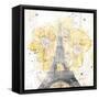 Eiffel Bloom Yellow-OnRei-Framed Stretched Canvas