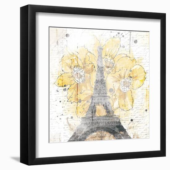 Eiffel Bloom Yellow-OnRei-Framed Art Print