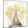 Eiffel Bloom Yellow-OnRei-Mounted Art Print