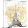 Eiffel Bloom Yellow-OnRei-Mounted Art Print