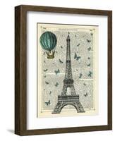 Eiffel Butterflies-Marion Mcconaghie-Framed Art Print