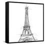 Eiffel\ close clean-OnRei-Framed Stretched Canvas