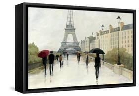 Eiffel in the Rain Marsala Umbrella-Avery Tillmon-Framed Stretched Canvas