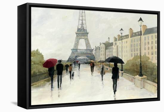 Eiffel in the Rain Marsala Umbrella-Avery Tillmon-Framed Stretched Canvas