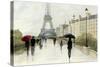 Eiffel in the Rain Marsala Umbrella-Avery Tillmon-Stretched Canvas