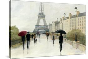 Eiffel in the Rain Marsala Umbrella-Avery Tillmon-Stretched Canvas