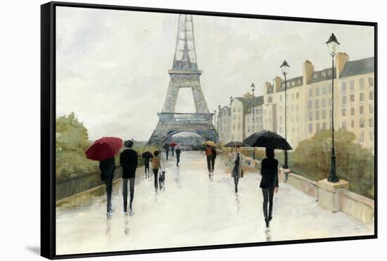 Eiffel in the Rain Marsala Umbrella-Avery Tillmon-Framed Stretched Canvas