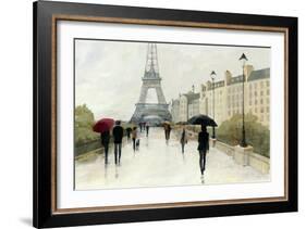 Eiffel in the Rain Marsala Umbrella-Avery Tillmon-Framed Art Print