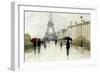 Eiffel in the Rain Marsala Umbrella-Avery Tillmon-Framed Art Print