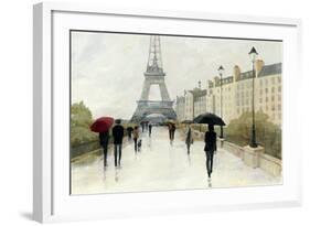 Eiffel in the Rain Marsala Umbrella-Avery Tillmon-Framed Art Print