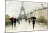 Eiffel in the Rain Marsala Umbrella-Avery Tillmon-Mounted Art Print