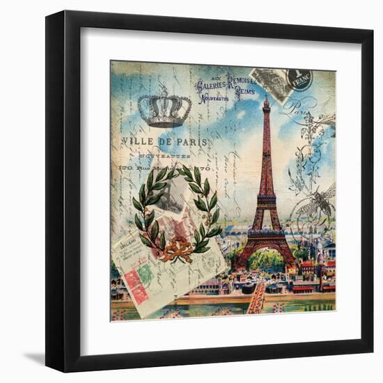 Eiffel Post Square-Elizabeth Jordan-Framed Art Print