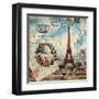 Eiffel Post Square-Elizabeth Jordan-Framed Art Print