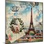 Eiffel Post Square-Elizabeth Jordan-Mounted Art Print