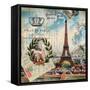 Eiffel Post Square-Elizabeth Jordan-Framed Stretched Canvas