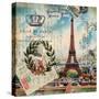 Eiffel Post Square-Elizabeth Jordan-Stretched Canvas