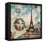 Eiffel Post Square-Elizabeth Jordan-Framed Stretched Canvas