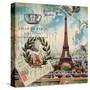 Eiffel Post Square-Elizabeth Jordan-Stretched Canvas