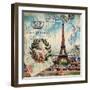 Eiffel Post Square-Elizabeth Jordan-Framed Art Print