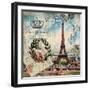 Eiffel Post Square-Elizabeth Jordan-Framed Art Print