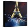 Eiffel Rain-Craig Trewin Penny-Stretched Canvas