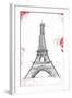 Eiffel Red Pop Sketch-OnRei-Framed Art Print