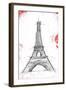 Eiffel Red Pop Sketch-OnRei-Framed Art Print