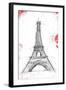 Eiffel Red Pop Sketch-OnRei-Framed Art Print