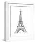 Eiffel Sketch D-OnRei-Framed Art Print