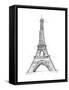 Eiffel Sketch D-OnRei-Framed Stretched Canvas