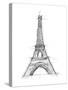 Eiffel Sketch D-OnRei-Stretched Canvas