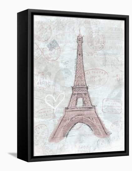 Eiffel Sketch Romantic-OnRei-Framed Stretched Canvas